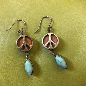 Peace sign dangly earrings!